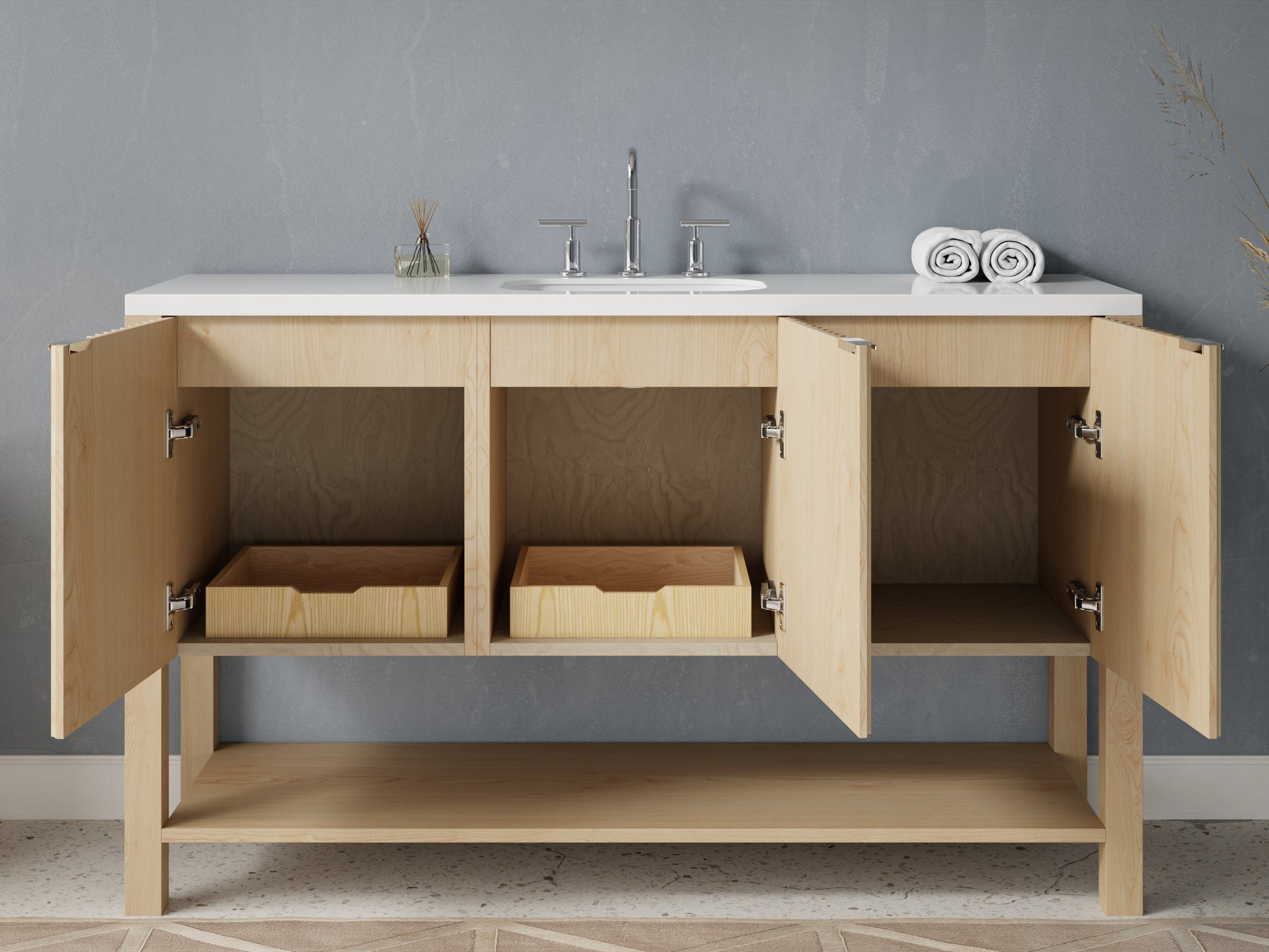 fluted - maple - open