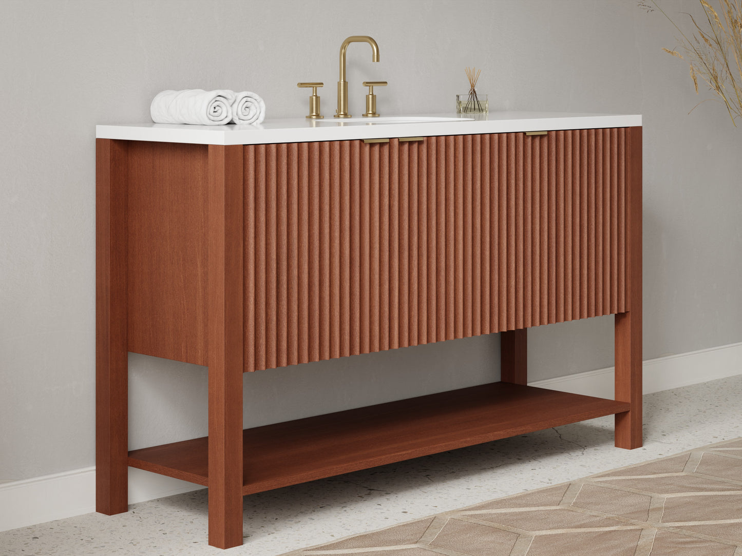 fluted - mahogany - side