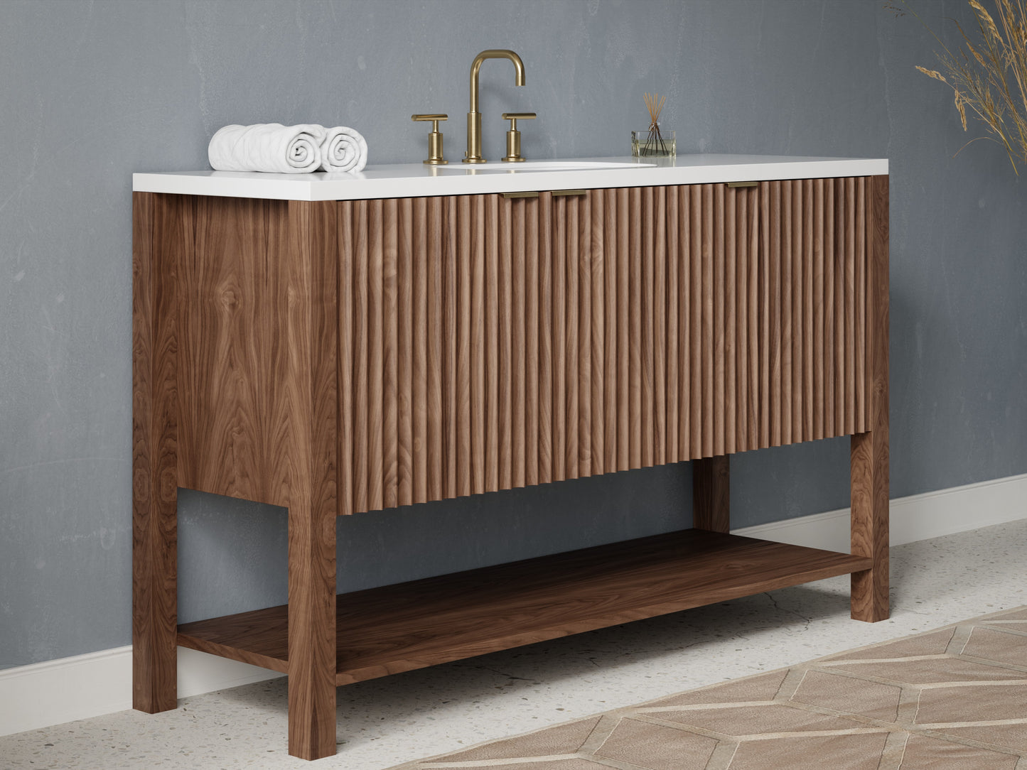 fluted - walnut - side