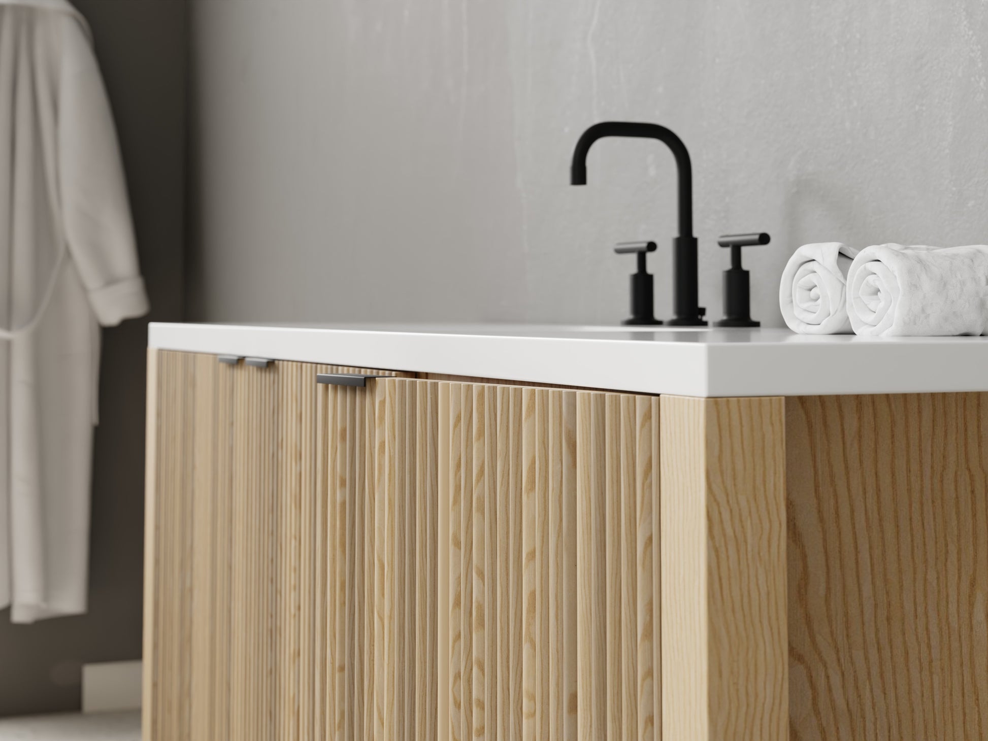 reeded - ash - closeup