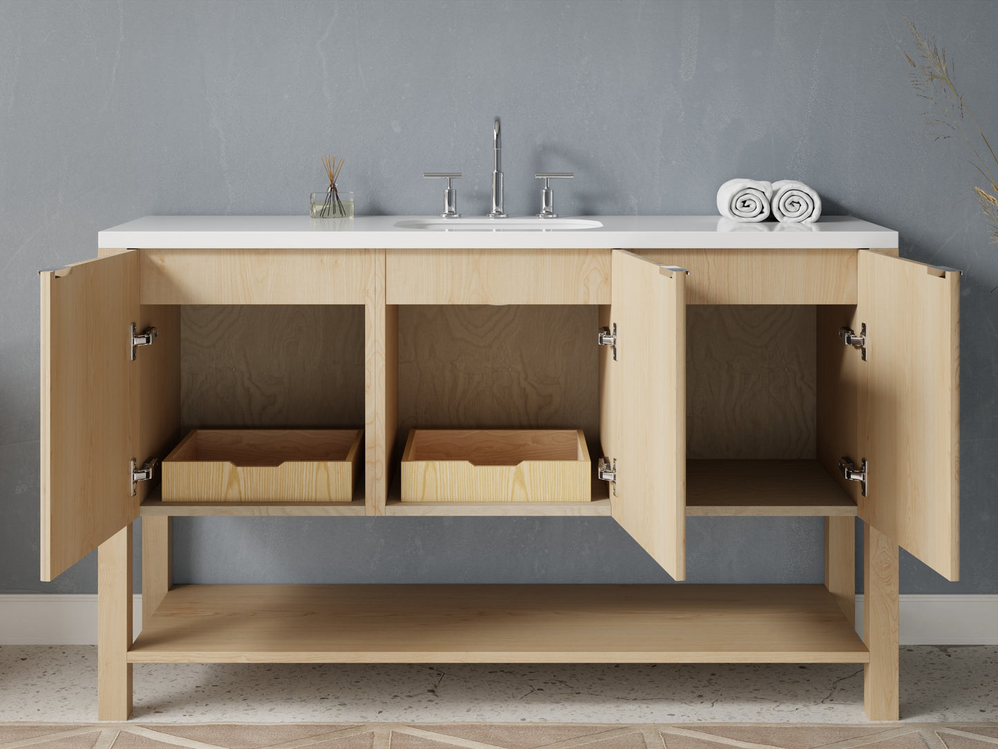 reeded - maple - open