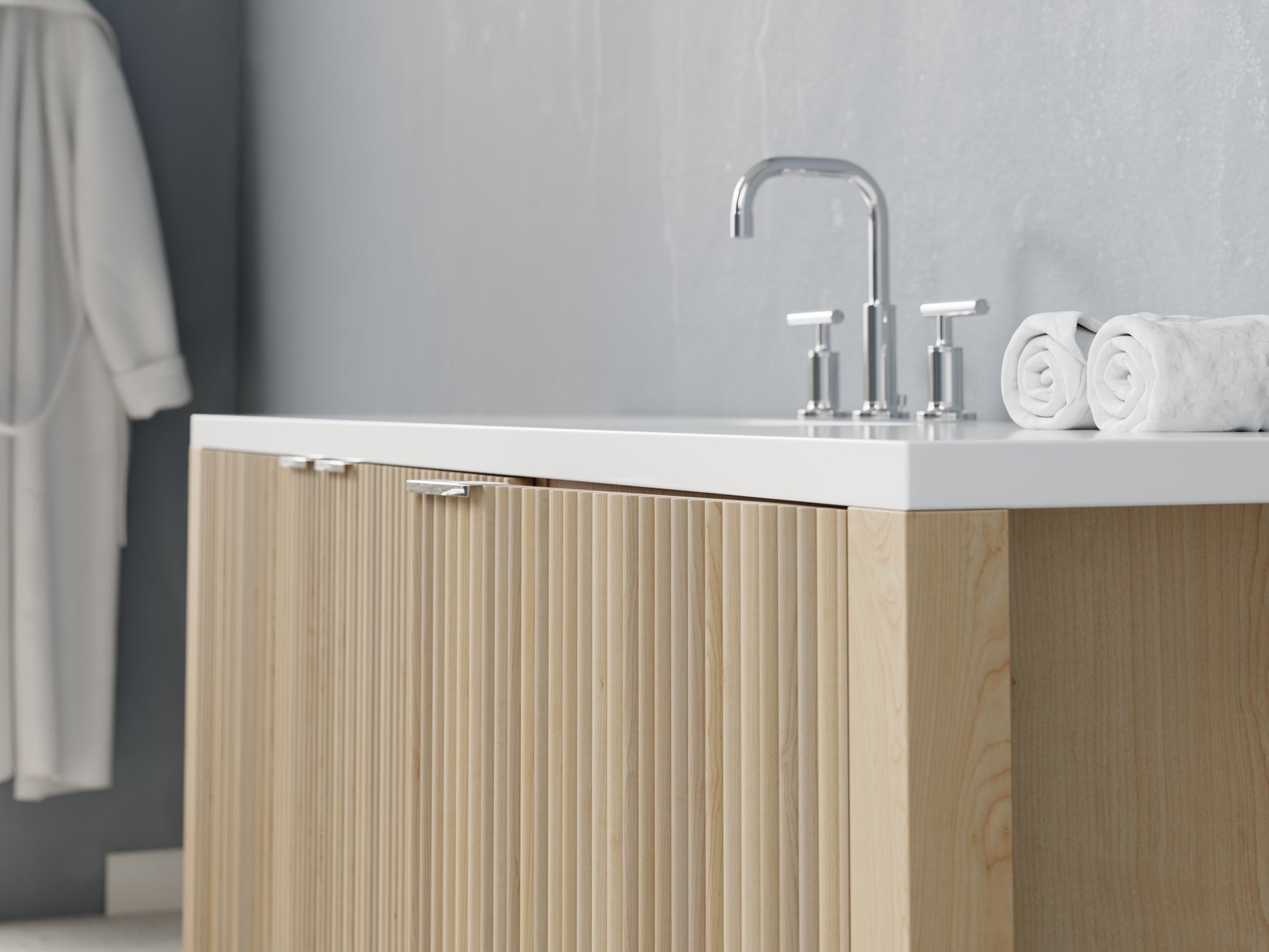 reeded - maple - closeup