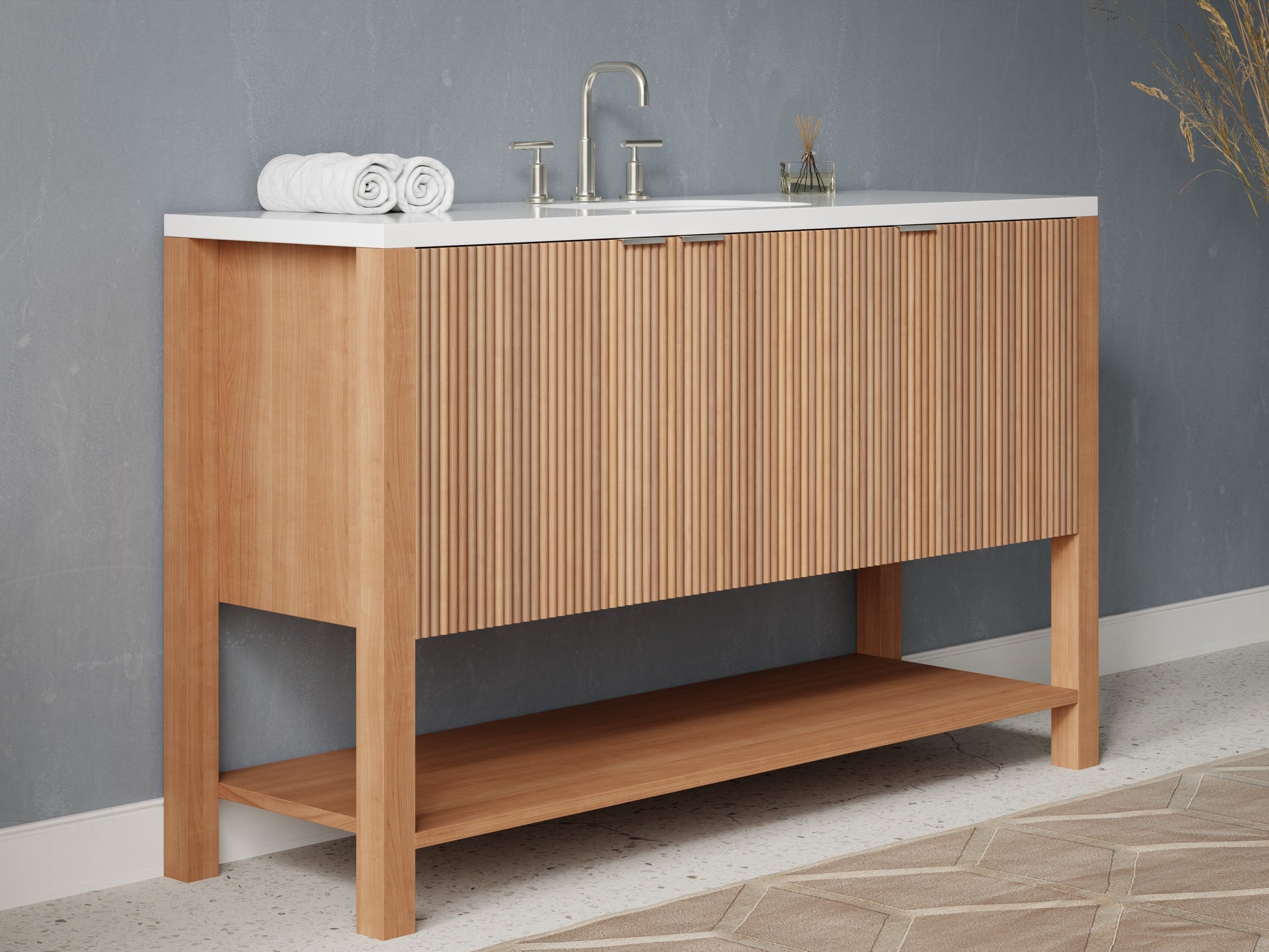 reeded - cherry - side