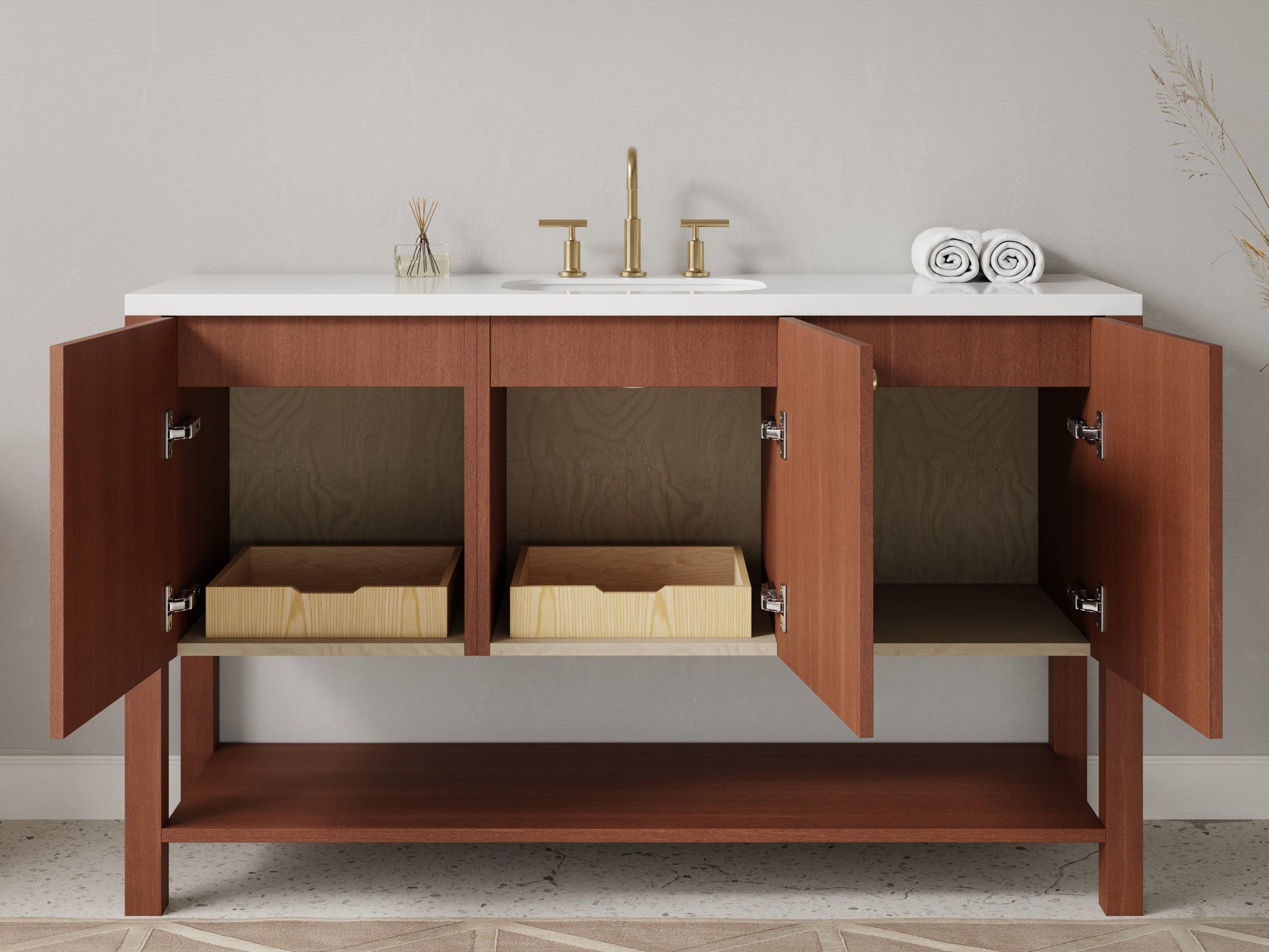 standard - mahogany - open