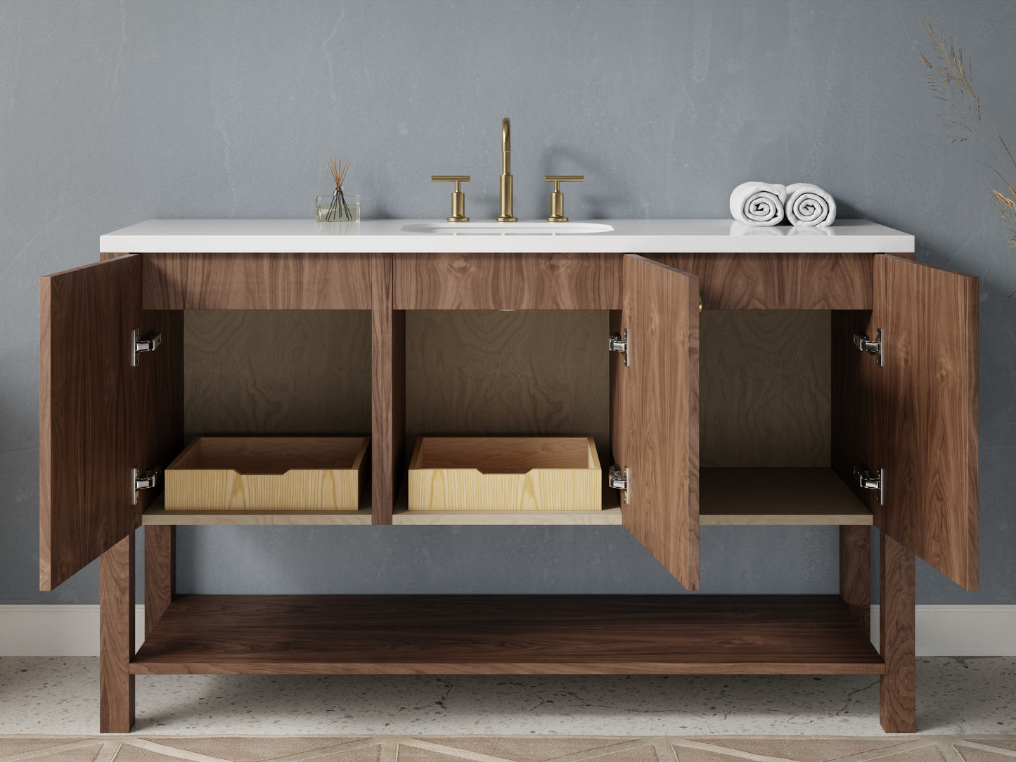 standard - walnut - open