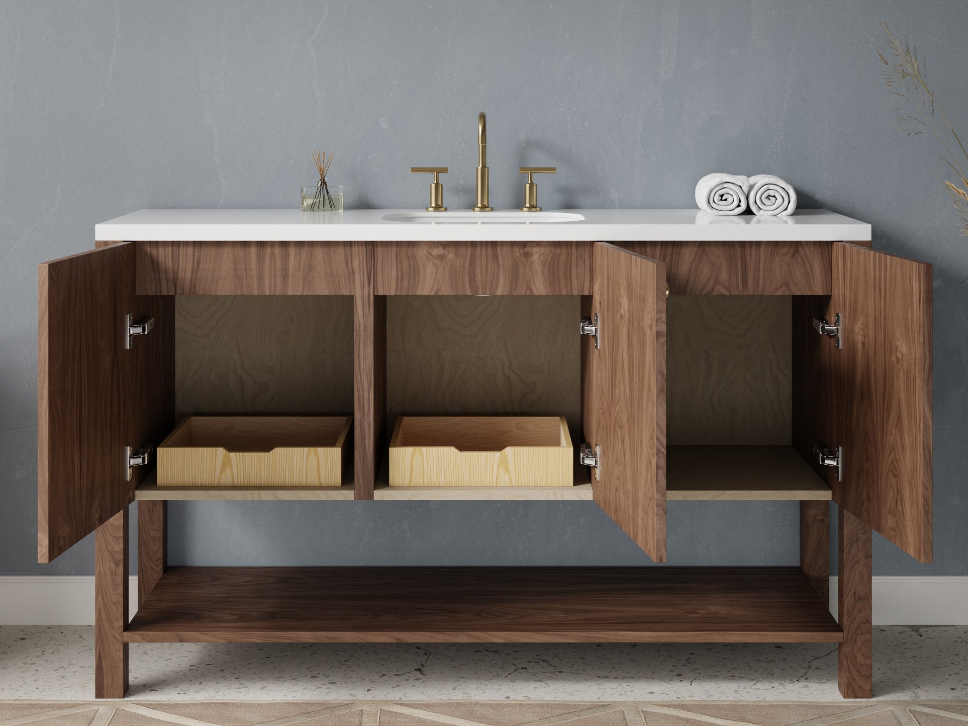 standard - walnut - open