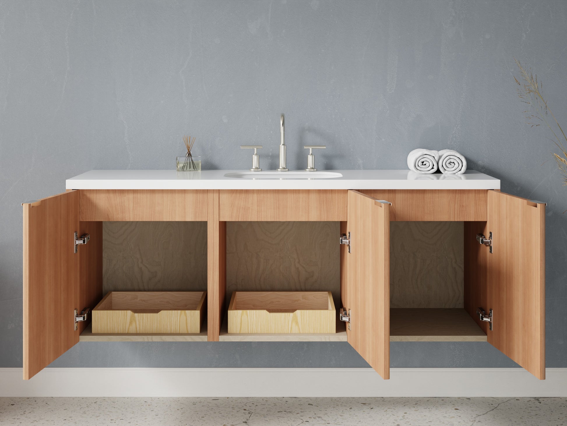 reeded - cherry - open