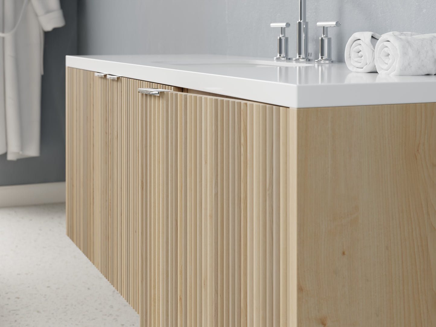 reeded - maple - closeup