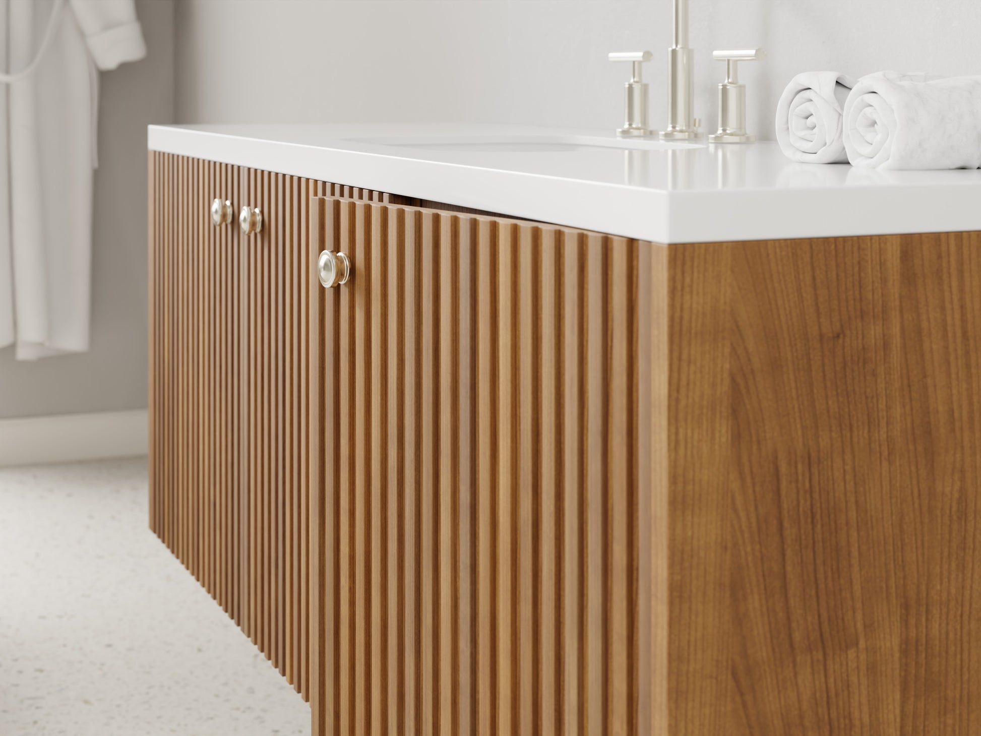 slatted - teak - closeup