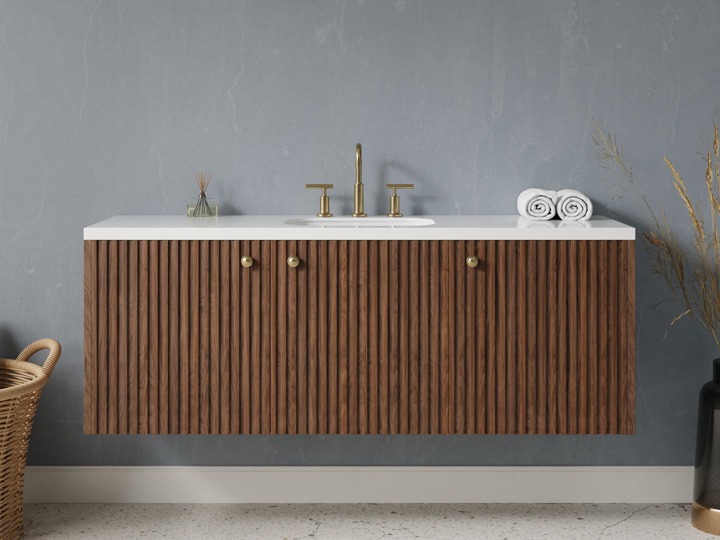 slatted - walnut - front