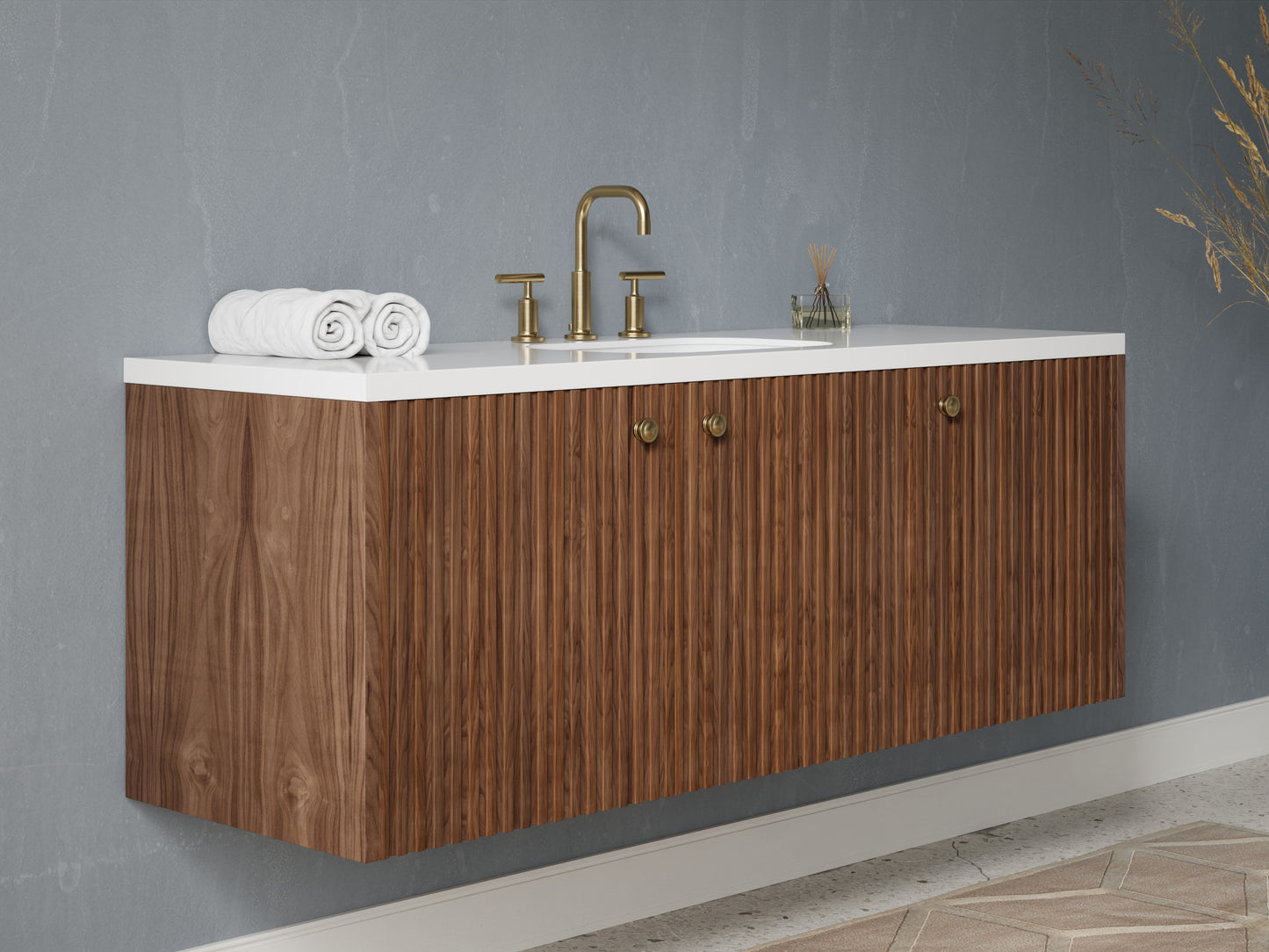 slatted - walnut - side