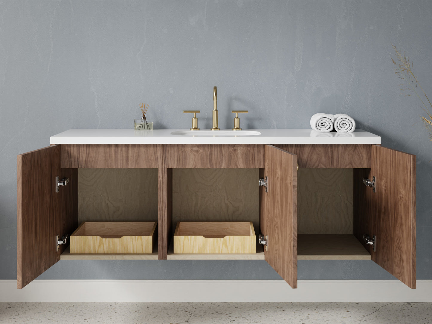 standard - walnut - open