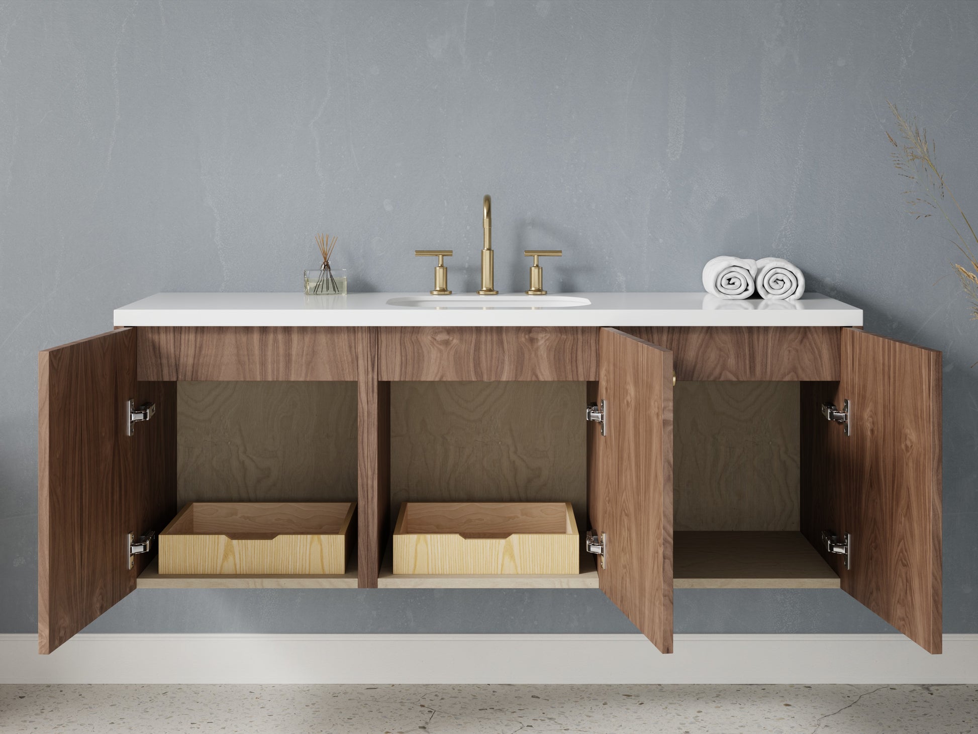 standard - walnut - open